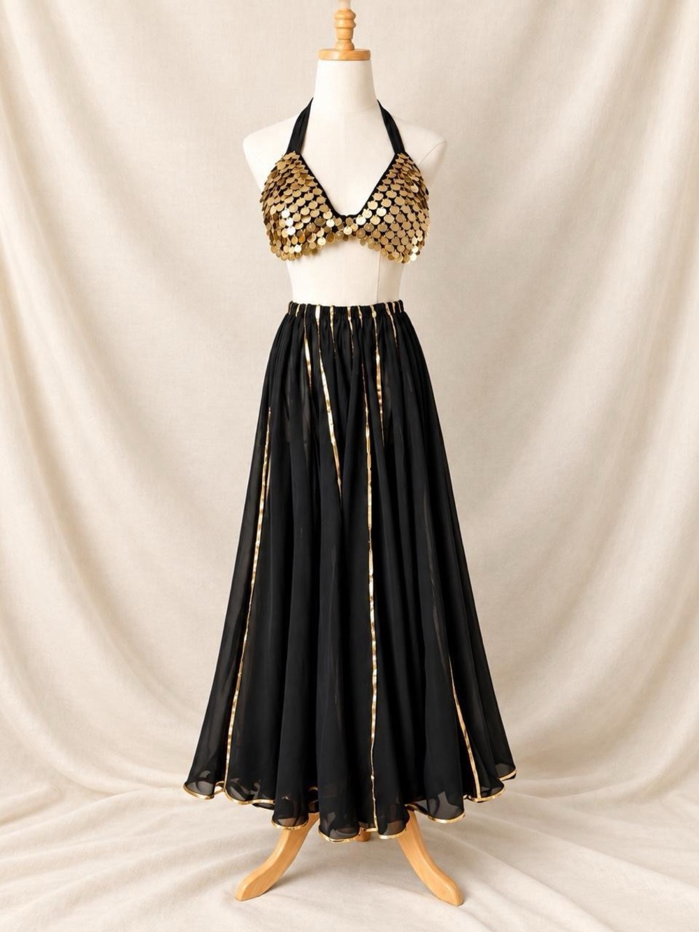 Black & gold belly dance / festival set